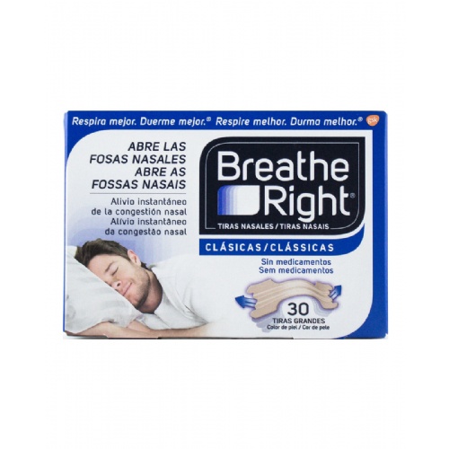 Breathe right clasicas tira adh nasal 30 unidades - tira adh nasal