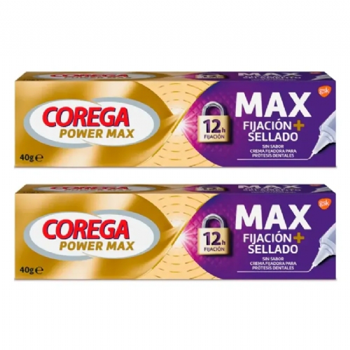 Corega max fijacion + sellado adhesivo protesis dental 2 envases 40 g