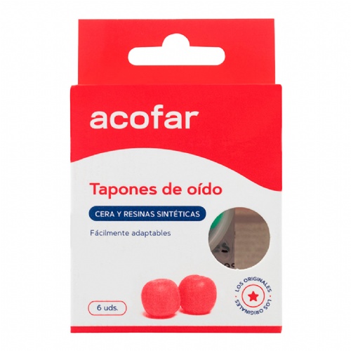 Tapones oidos cera y resinas sinteticas acofar 6 unidades - acofar