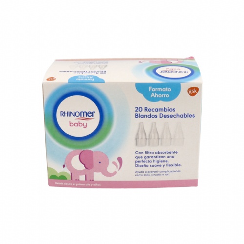 Aspirador nasal rhinomer baby 20 recambios blandos desechables