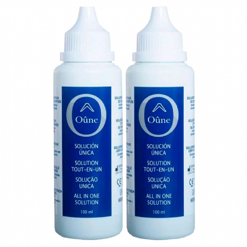 OÃ»ne solucion unica lentes de contacto blandas  2 envases 100 ml