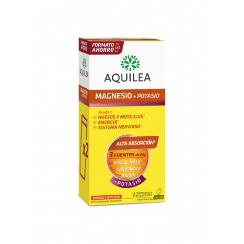 Aquilea magnesio+ potasio  28 comprimidos efervescentes sabor naranja