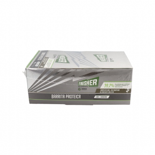 Finisher barritas proteicas  20 barritas sabor chocolate y avellana con l-carnitina