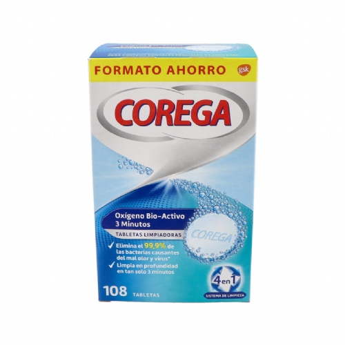 Corega oxigeno bio-activo limpieza protesis dental 108 tabletas - limpieza protesis dental