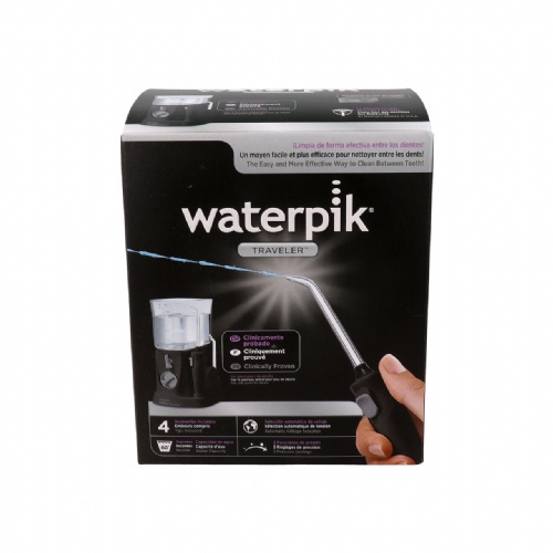 Irrigador bucal electrico waterpik wp- 300 traveler con adaptador viajes black - waterpik wp- 300 tr