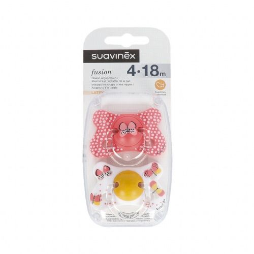 Chupete latex anatomico suavinex fusion 4 - 18 meses 2 unidades - suavinex fusion