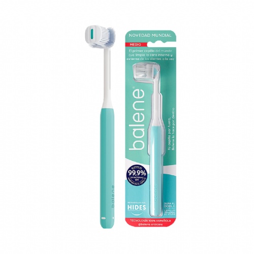 Cepillo dental adulto balene 1 unidad medio color aguamarina - balene