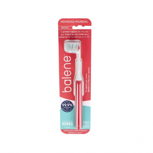Cepillo dental adulto balene 1 unidad medio color coral - balene