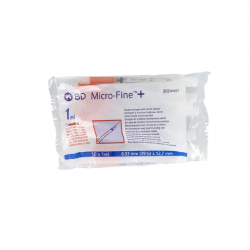 Jeringa de insulina escala 2 en 2 bd microfine+ u 100 10 unidades 1 mm 29 g 12,7 mmx 0,33 mm - bd mi