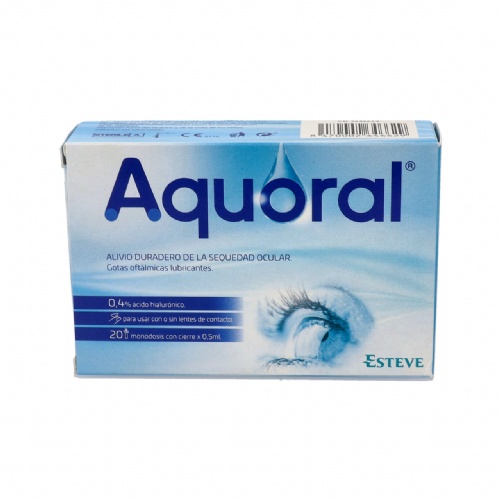 Aquoral gotas oftalmicas lubricantes esteriles 20 monodosis 0,5 ml - gotas oftalmicas lubricantes es