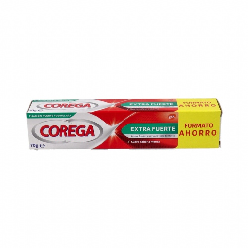 Corega crema extra fuerte adhesivo protesis dental 1 tubo 70 g sabor menta - adhesivo protesis denta