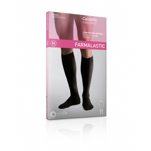 Calcetin (a-d) compresion normal farmalastic 2 unidades talla mediana color negro - farmalastic