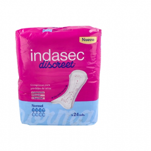 Compresa perdidas leves indasec discreet normal 24 unidades - indasec discreet