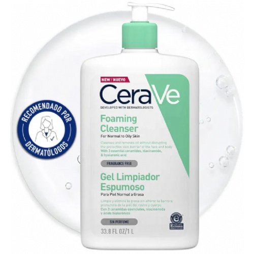 Cerave gel limpiador espumoso  1 envase 1000 ml