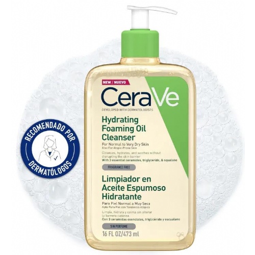 Cerave limpiador aceite espumoso hidratante  1 envase 473 ml