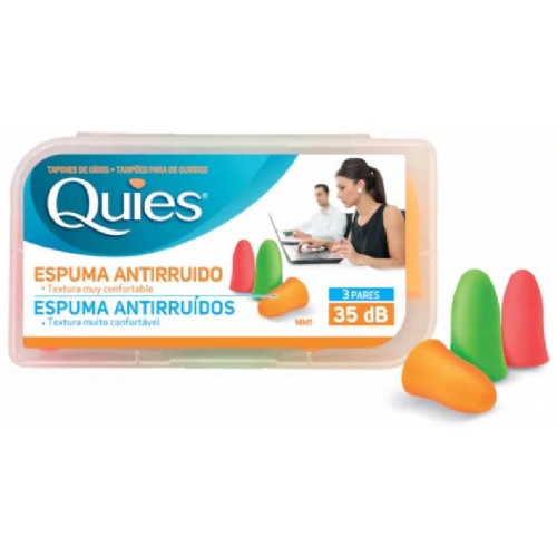 Tapones oidos espuma fluo quies 6 unidades - quies