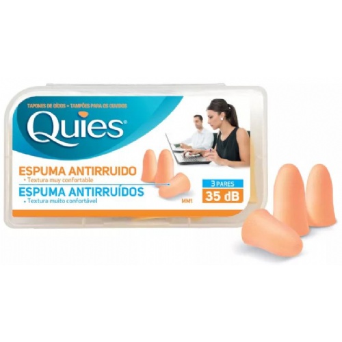 Tapones oidos goma quies 6 unidades color carne - quies