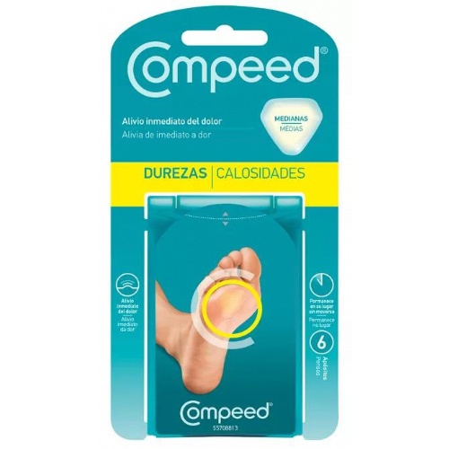 Compeed durezas hidrocoloide talla mediana 6 unidades - hidrocoloide