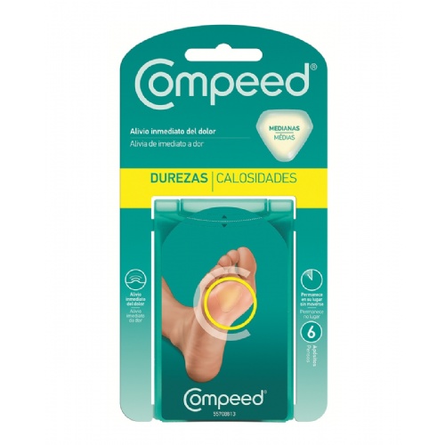 Compeed durezas hidrocoloide talla mediana 6 unidades - hidrocoloide