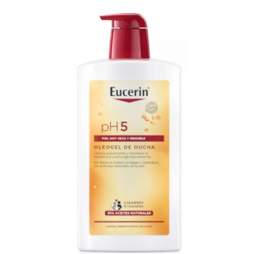 Eucerin oleogel de ducha piel muy seca y sensible ph 5  1 envase 1 l - eucerin piel sensible ph-5