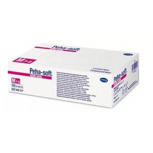 Guantes de nitrilo desechables peha-soft nitrile 100 unidades talla m white - peha-soft nitrile