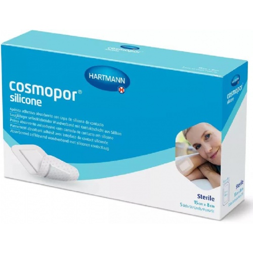 Aposito esteril cosmopor silicone 5 unidades 15 x 8 cm - aposito esteril