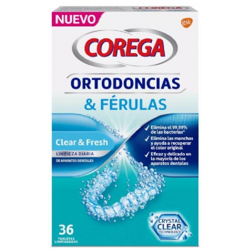 Corega ortodoncias & ferulas  36 tabletas limpiadoras