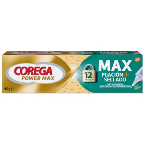Corega max fijacion + sellado  1 envase 40 g sabor menta