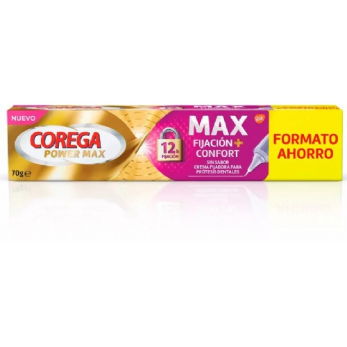 Corega max fijacion + confort  1 tubo 70 g sin sabor