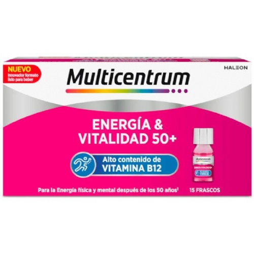 Multicentrum energia & vitalidad 50+  15 frascos 7 ml sabor frambuesa