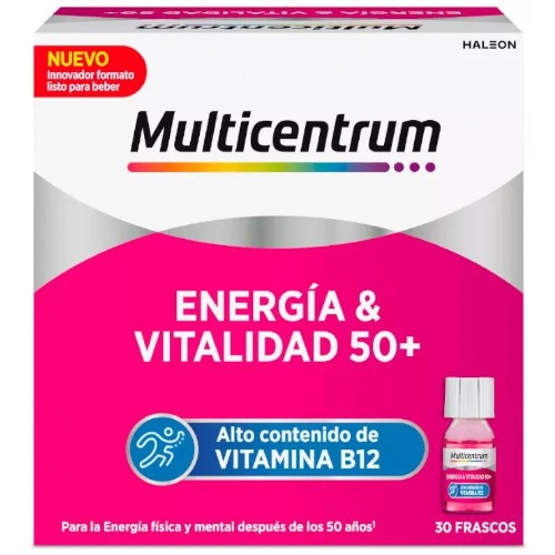 Multicentrum energia & vitalidad 50+  30 frascos 7 ml sabor frambuesa