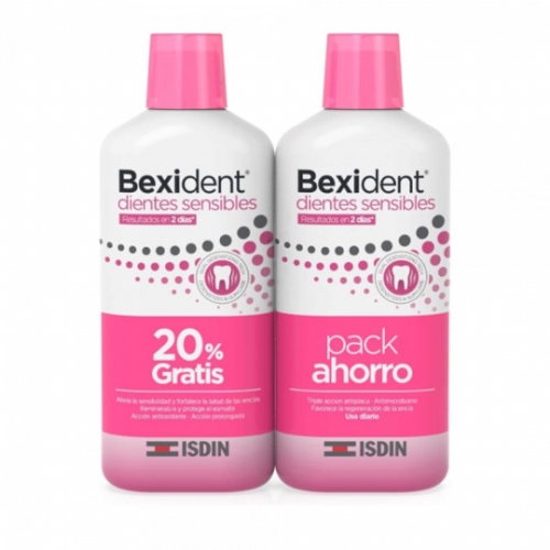 Bexident pack ahorro dientes sensibles colutorio 2x500ml