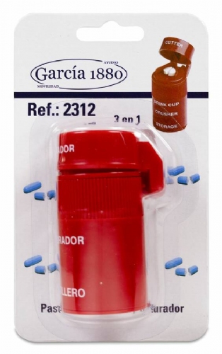 Garcia pastillero partidor triturador comp 3 en 1 rojo (2312)