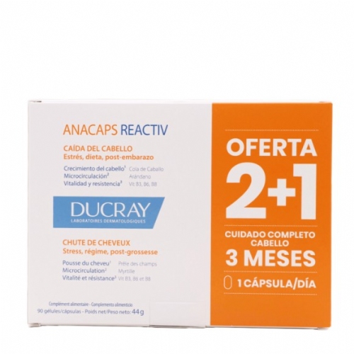Anacaps reactiv cabello y uñas ducray 3 envases 30 capsulas - ducray