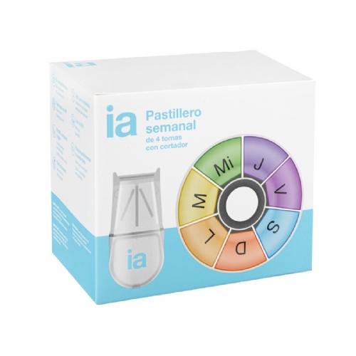 Pastillero semanal interapothek 1 unidad 4 tomas + cortador