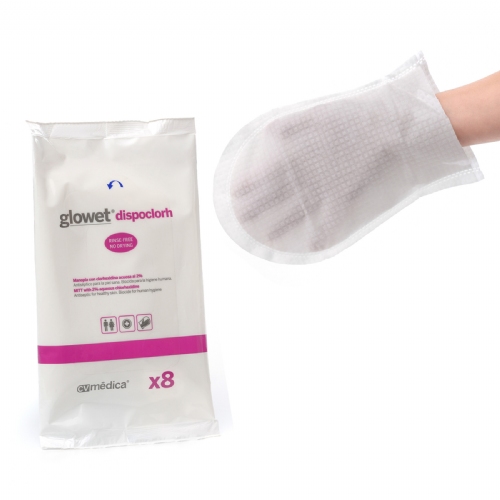 Manopla con clorhexidina acuosa 2% glowet dispoclorh 8 unidades - glowet dispoclorh