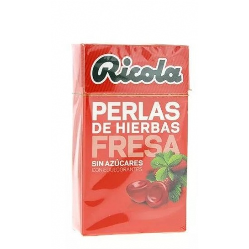 Ricola perlas sin azucar  1 envases 25 g sabor fresa