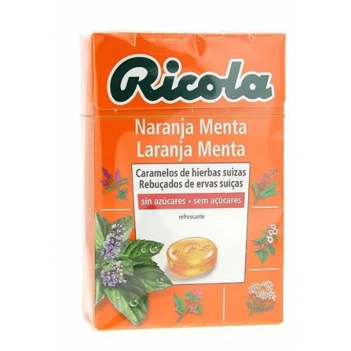 Ricola caramelos sin azucar  1 envase 50 g sabor naranja