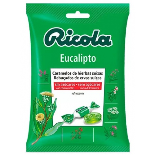 Ricola caramelos sin azucar  1 bolsa 70 g sabor eucaliptus