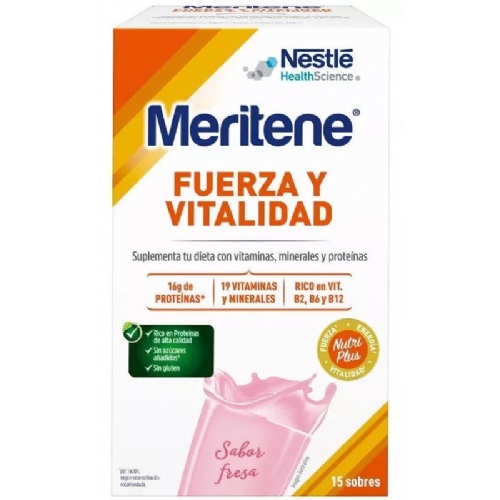 Meritene fuerza y vitalidad batido  15 sobres 30 g sabor fresa