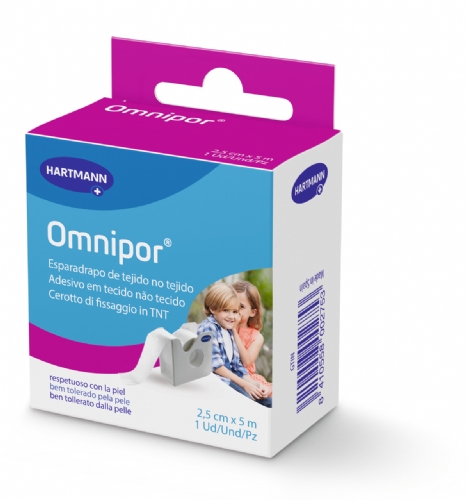 Esparadrapo hipoalergico omnipor papel 1 unidad con dispensador 5 m x 2,5 cm - omnipor papel