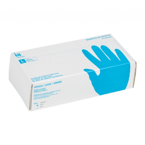 Guantes de nitrilo sin polvo interapothek 100 unidades talla l - interapothek