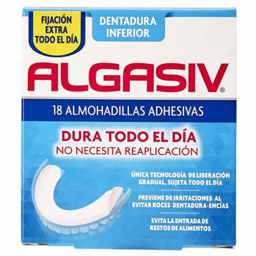 Algasiv almohadillas adhesivas dentadura inferior  18 unidades