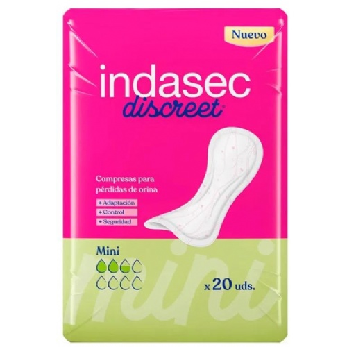 Compresa perdidas leves indasec discreet mini 22 unidades - indasec discreet
