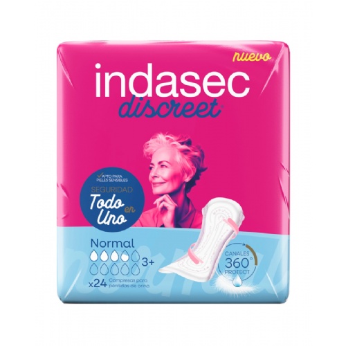 Compresa perdidas leves indasec discreet normal 24 unidades - indasec discreet