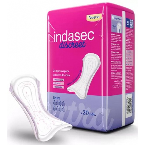 Compresa perdidas leves indasec discreet extra 20 unidades - indasec discreet