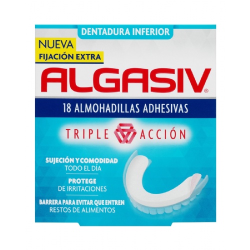Algasiv almohadillas adhesivas dentadura inferior  18 unidades