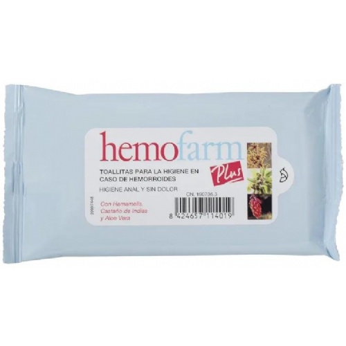 Hemofarm plus toallitas  1 sobre 20 unidades