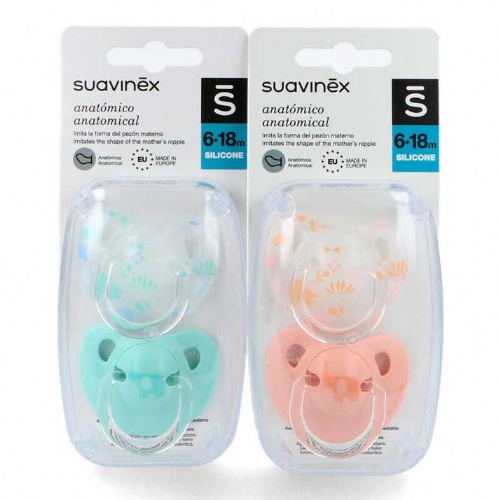 Chupete silicona anatomico suavinex clasico 6 - 18 meses 2 unidades - suavinex clasico