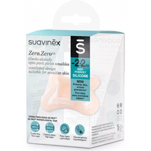 Chupete silicona fisiologico suavinex sx pro zero-zero -2 - 2 meses 1 unidad - suavinex sx pro zero-